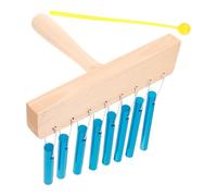 ifundom Orff 8-bar Wind Chime Percussion Instrument with Mallet, Solid Aluminum Tubes, Single-row Desktop Music for Beginners, Blue
