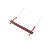 ifundom Parrot Swing Wooden Hanging Swing for Parrots Fun Bird Activity Perch with Beads for Climbing and Exploring Safe Design