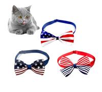 ifundom Pet Accessories with Polyester Tuxedo Bow Tie Adjustable Neck Collar Cat and Dog 3 Pcs for Party and Pet Dressing