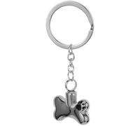 ifundom Pet Ashes Keychain Dog Paw Print Pendant Stainless Steel Cremation Urn Memorial Keepsake Bone Shape Key Hanging Ornament for Dog Lovers