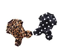 ifundom PET Pajamas Dog Pajamas Doggie Outfits 2pcs Breathable 4 Legs Clothes Plush Polyester PET Sleepwear Warm Winter Hoodies XL Black Leopard Print Easy Off Cats