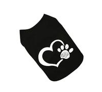 ifundom Pet Vest for Small Dogs Black Heart Footprint Pattern Comfortable Summer Costume Lightweight Dog Clothes for Outdoor Activities and Photo Sessions