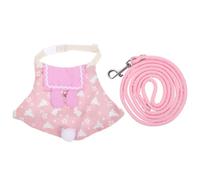 ifundom Pink Cotton Rabbit Harness and Leash Set for Small Rabbits Comfortable and Reusable Bunny Garment Suitable for Special Occasion and Photo Taking with Neck Circumference 18-30cm