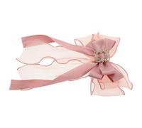 ifundom Pink Ribbon Bow Brooch for Women, Stylish Cloth and Zinc Alloy Material, Unique Design Enhancing Outfit and Securing Bags, for Wedding and Party Accessories