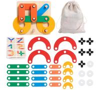 ifundom Pinned Tic Toe Chess Educational Learning Toy Shapes Puzzles for Boys and Girls Wooden Puzzles Board for Toddlers for Toddlers Learning Toys Preschool Multifunctional to Play at Ho