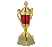 ifundom Plastic Award Trophy Cup for School Sports Day - Small Red Plastic Trophy for Basketball, Soccer, Dance Competitions and Reading Star Participation Awards