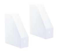 ifundom Plastic File Organizer Rack 2Pcs Vertical Desktop Holder for Office Documents and Books Compact Filing Station for Home and Study