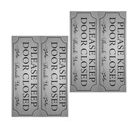 ifundom Please Keep Door Closed Sticker 4pcs Waterproof Adhesive Door Sign Decals for Bathroom Restroom and Storage Room Sturdy for Workplace and Home
