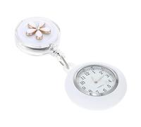 ifundom Pocket Watch Keychain Accessories Fob Hanging Lapel Watch Nurses Nurse ES for Women for Men Back Bag for Woman Chest Zinc Alloy White Clip-on