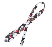 ifundom Poker Dice Necktie for Men, Black Background Printed Illusionist Dress Up Tie, Novelty Gaming Accessory for Party and Costume