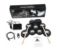 ifundom Portable Electronic Drum Set Drum Kit Electric Set for Boys and Girls Roll-up Practice Pad Kit Digital Quiet