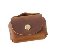 ifundom Portable Genuine Leather Key Storage Bag and Coin Purse Flip Cover, Retro Style and Chic Design, for Protecting Keys and Coins the Go