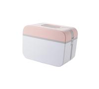 ifundom Portable Multi-Functional Medicine Case Plastic Double Layer Storage Box with Handle Medium Pink Organizer for Home Office School Travel Emergency Use