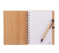 ifundom Portable Note Pad with Bamboo Cover and Bookmark, Stylish Office Planner Notepad for Teachers and Office Staffs, Compact Memo Pads with Paper Material, for Daily Planning