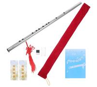 ifundom Portable Stainless Steel Flute G Tone Ancient Flute with Beautiful Natural Sounds and Comfortable to Hold Beginner Musical Instrument for Outdoor and Learning Random Color