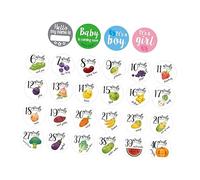 ifundom Pregnant Belly Weekly Stickers 28pcs Maternity Decals Monthly Memory Photo Props Easy Removal Colourful Patterns for Baby