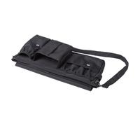 ifundom Professional Black Canvas Makeup Brush Organizer Bag with Belt Strap, Hands-Off and Convenient Cosmetic Storage Pouch for Travel and Daily Use