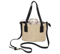 ifundom Purse Shoulder Belt Canvas Adjustable Polyester and Portable Beige Woven Small Bag with Material Use for Women for Beach and Party