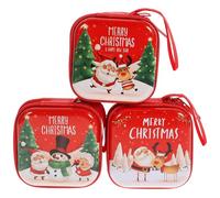 ifundom Purses Non-deformable Polyester 3pcs Square Christmas Change Bags Reusable for Christmas Tree Ornaments and Hanging Decorations