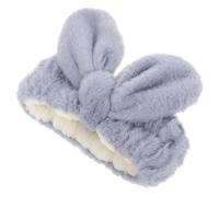 ifundom Rabbit Headband Hairband Blue Plush Fabric Bunny Ears Cute Multifunctional Spa Headband Suitable for Hair Types Women Skincare Routine Face Wash Accessory