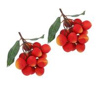 ifundom Realistic Artificial Lychee Decoration for Different Occasions and Food Photography 2 Strings Foam Fake Fruits Model Multipurpose Decorative Artificial Fruits