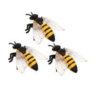 ifundom Realistic Bee Toys for Kids Plastic Honey Bee Figurines Educational Insect Models 3pcs Set for Science Projects Birthday Party Decorations
