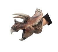 ifundom Realistic Dinosaur Hand Glove Puppet Triceratops for Role Play Soft Flexible Material Educational Imaginative Play for Birthday Party Supplies and Festival Gifts