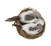 ifundom Realistic Simulation Birds Nest with Eggs Model, Plastic Bird Breeding Nest for Garden and Outdoor Decoration, Easter and Christmas Ornamental Birdcage Accessory