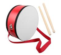 ifundom Red Marching Snare Drum for Boys and Girls with Strap and Drumstick, 10 Inch Lightweight Wooden Drum Enhancing Rhythm Skills and Team Collaboration for School Performances