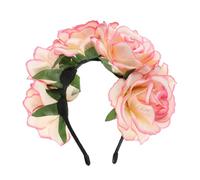 ifundom Red Rose Artificial Flower Headband with Five Roses Floral Crown Hair Wreath for Bridal Wedding Party Festival Hair Accessory