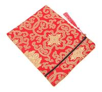 ifundom Red Silk Scripture Pouch with Yellow Dragon Motif for Book and Bible Organizer Suitable for Buddhist Texts