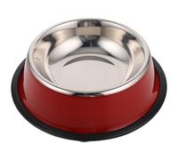 ifundom Red Stainless Steel Dog Bowl with Smooth Surface and Environmentally Friendly Design, Basic Pet Food Bowl Suitable for Dog and Cat Feeding at Home Decor