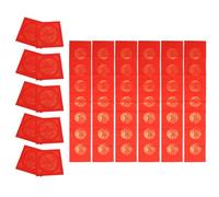 ifundom Red Xuan Paper Set for Chinese Spring Festival Dragon Phoenix Foil Stamped Thickened Seven Character Couplet Paper 28x160cm 5 Pairs 20 Square Fu Character Sheets