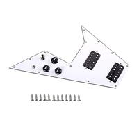 ifundom Replacement Pickguard for Electric Guitar 3 Ply Style White Pre- Pickups Knobs Gpv01 Set