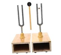 ifundom Resonant Tuning Fork for Physical Experiment Wooden Base and Tuning Fork Hammer Teaching Musical Instrument for Classroom Vibration Study