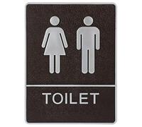 ifundom Restroom Sign for Bathing Establishments and Parking Lots, Abs Material with Pattern, Easy to Install Gender Bathroom Door Sign for Men and Women