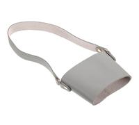 ifundom Reusable Leather Coffee Holder Handheld Cup Carrier with Handle Grey PU Sleeve for Daily Commute and Office