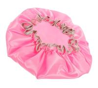 ifundom Reusable Shower Cap for Women with Elastic Design, Double Layer Peva Waterproof Hair Cap, Comfortable Touch, for Spa and Cleaning Face, Pink Bathing Hat