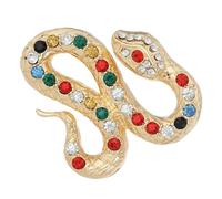 ifundom Rhinestone Crystal Snake Brooch Pin for Coat - Vintage Gold Animal Lapel Pin with Embedded Crystals - Decorative Jewelry Badge Suitable for Party and Costume Accessories