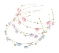 ifundom Rhinestone Double Row Headbands 3Pcs with Crystal Floral Accents for Bridesmaids Weddings and Everyday Fashion Hair Accessories for Women
