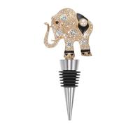 ifundom Rhinestone Elephant Wine Bottle Stopper Metal Bottle Plug Zinc Alloy Decorative Sealing Cap and Party Use