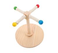 ifundom Rotating Bird Perch Stand with Natural Wood and Rope for Parrots Parakeets Stable Base Cage Accessory for Beak Grinding and Exercise Easy to Install Interactive Bird Play