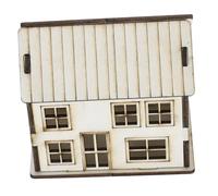 ifundom Rustic Villa Model Kit Wooden for DIY Painting Realistic Miniature Log Cabin for Architectural Dioramas Micro Gardens and Creative Home Decor Beige Wood Craft Ornament