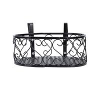 ifundom Rustproof Ironwork Railing Plant Stand Hanging Flowerpot Holder with Hooks Indoor Outdoor Decorative Flower Pot Rack for Balcony Garden