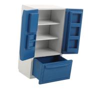 ifundom Scale Dollhouse Mini Fridge Model Double-door Wooden Refrigerator for Role-playing Kitchen Scene Compact Design Enhances Spatial Planning and Fine Motor Skills