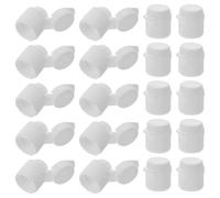 ifundom Screw-in Toothpaste Caps 30 Pack Plastic Flip Top White | Self-closing Seal, Replacement for Lost Caps, Standard Tubes, Travel Kits and Boy Girl Brushing Routine
