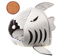 ifundom Shark Shape Semi Enclosed Cat House Comfortable Pet Nest for Dogs and Cats Practical Design for Relaxation and Play for Indoor Use Cool Mat Included