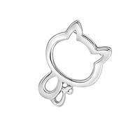 ifundom Silver Plated Hollow-out Cat Pendant Necklace DIY Charm Without Chain Creative Delicate Choker Accessory for Jewelry Making