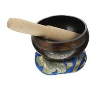 ifundom Singing Bowl Set Lightweight Portable Copper Ode Bowl with Wood Rod Cotton Cushion Simple Style for Meditation Yoga Traveling and Vacation Random Color Random Style