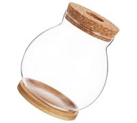 ifundom Small Glass Aquarium Fish Tank with Bamboo Lid Rimless Desktop Mini Fish Bowl Observation and Decorative Piece Suitable for Home or Workspace